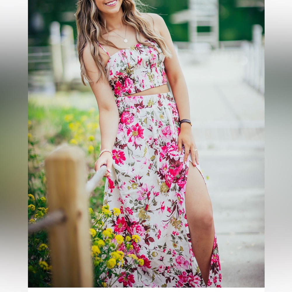 Abercrombie & Fitch Floral Two Piece Tank Top and Skirt Set